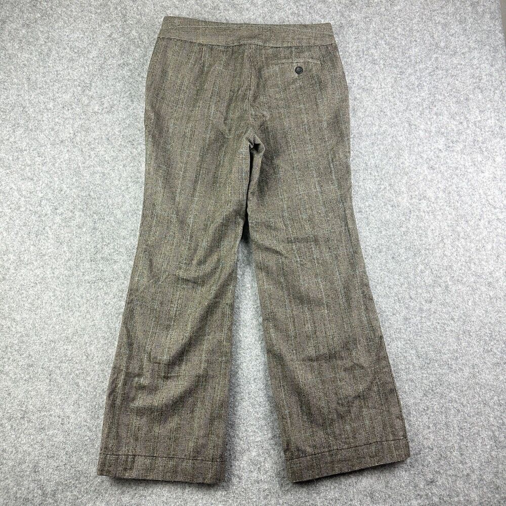 Vintage Banana Republic Pants Womens 4 Wool Brown Plaid Wide Leg Trousers Lined - Picture 5 of 16